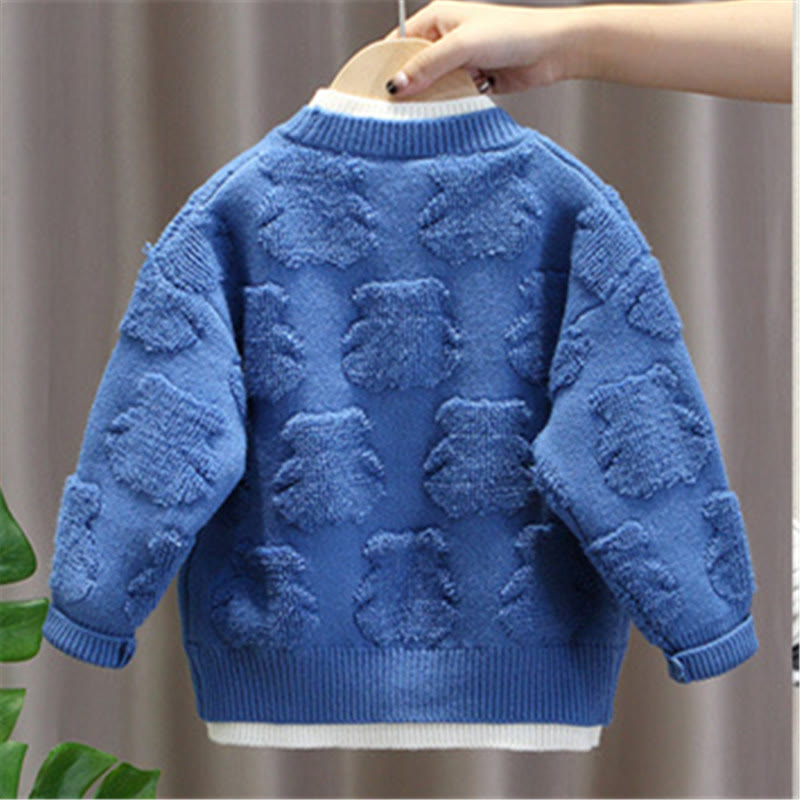 Toddler Boy Round Neck Bear Sweater