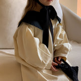 Toddler Girl Collar Preppy Style Mid-length Coat