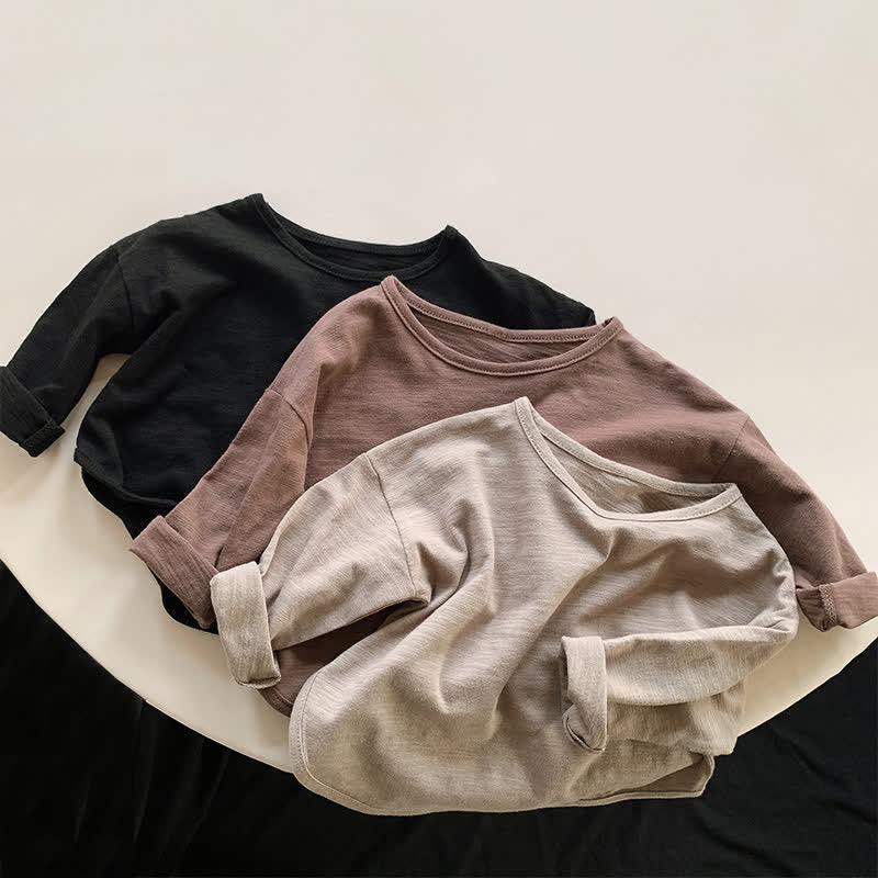 Toddler Boy Retro Crew Neck Loose Shirt