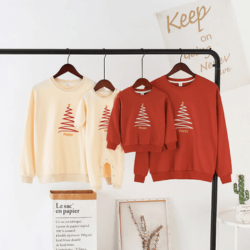 HAPPY Family Matching Christmas Tree Sweatshirt