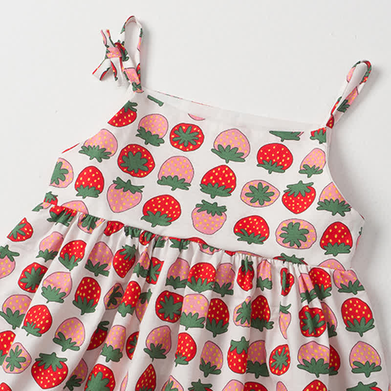 Toddler Strawberry Cherry Flower Sling Dress
