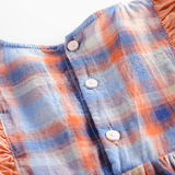 Toddler Girl Plaid Ruffled Collar Dress