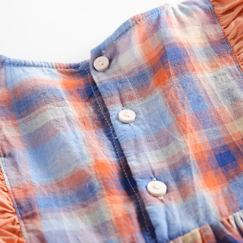 Toddler Girl Plaid Ruffled Collar Dress