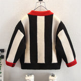 Toddler Boy Vertical Stripe Design Knitted Sweater