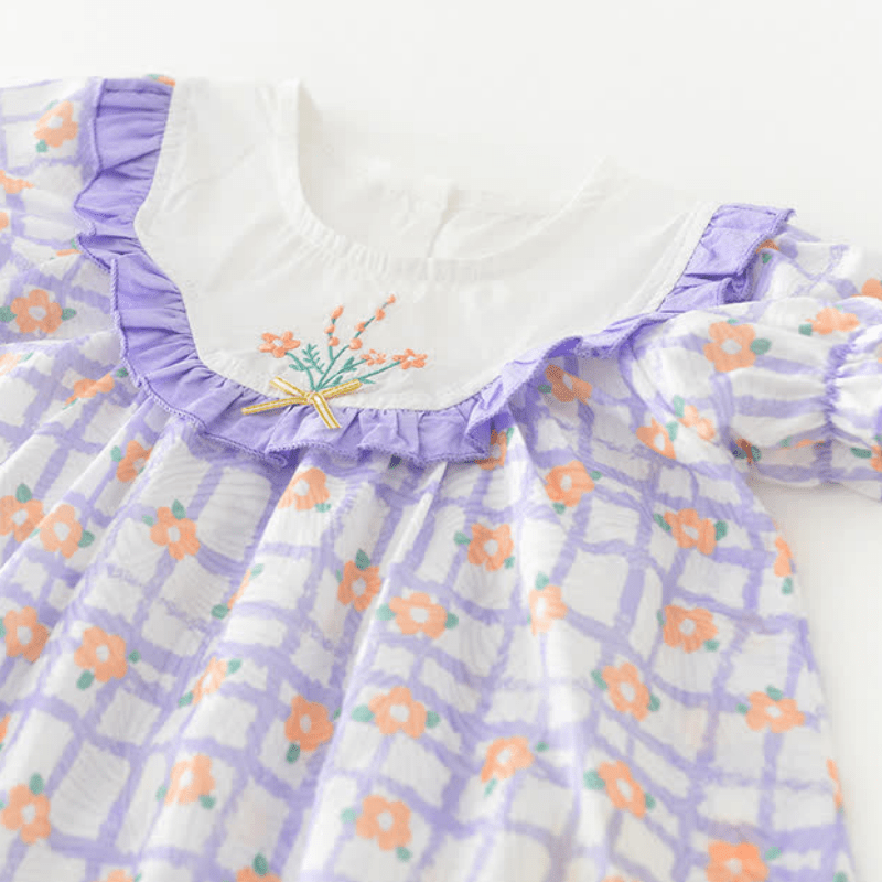 Baby Toddler Plaid Flower Dress
