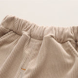 Toddler Striped Bear Patch Corduroy 2 Pieces Set