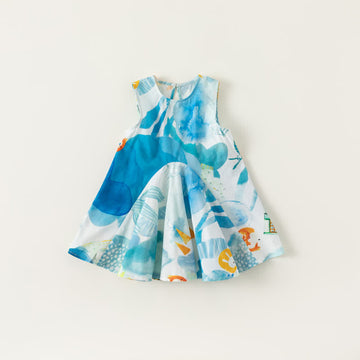 Toddler Girl Bunny Carp Crew Neck Dress