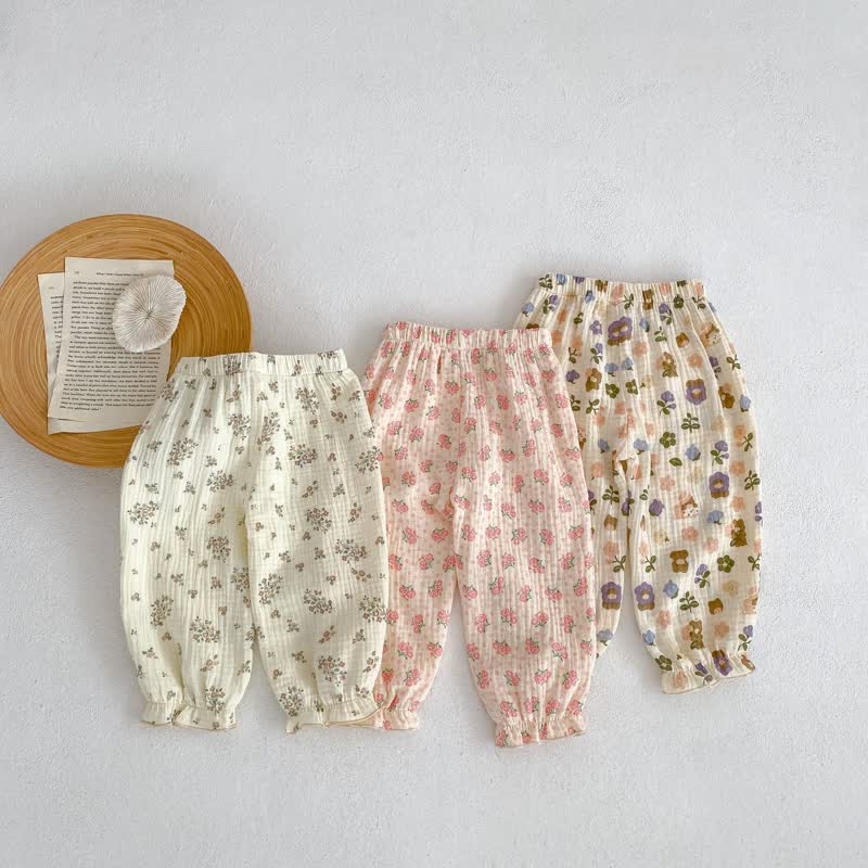 Baby Bear Floral Linen Pants