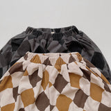 Toddler Fleece Corduroy Retro Style Plaid Pants