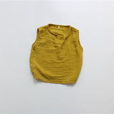 Toddler Retro Solid Color V Neck Tank Top