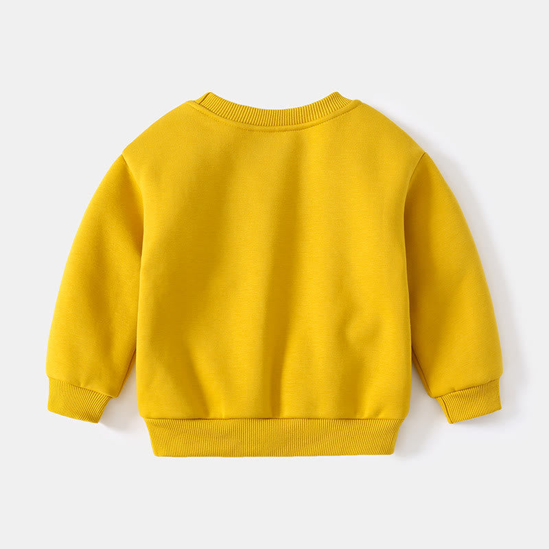 Toddler Striped Bear Round Neck Sweatshirt