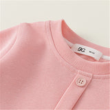 Toddler Solid Color Button Sweatshirt