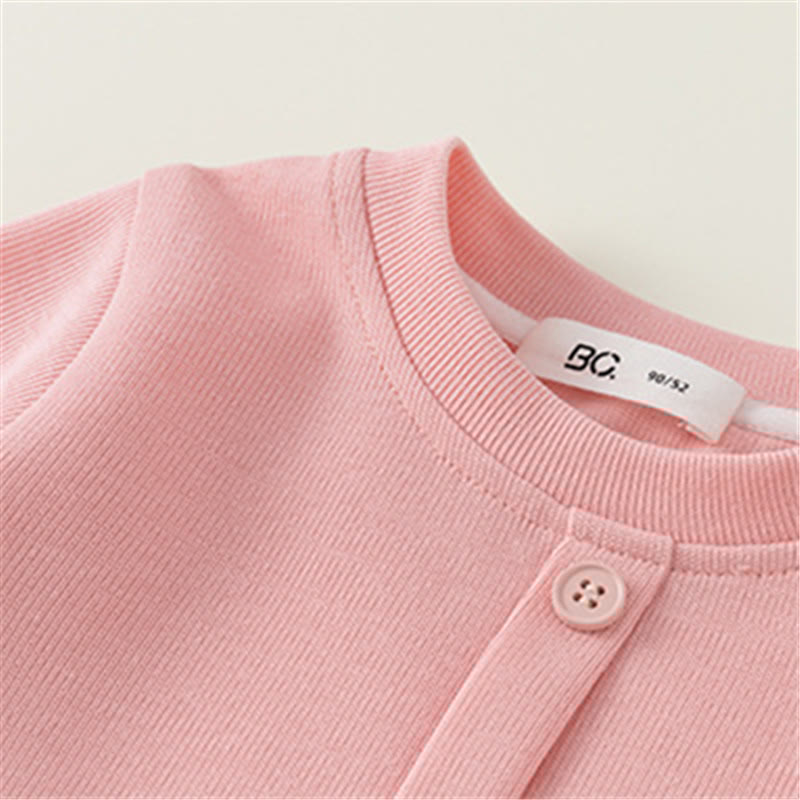 Toddler Solid Color Button Sweatshirt