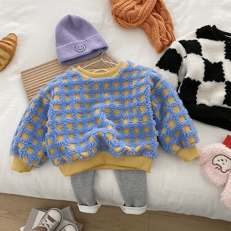 Toddler Checkerboard Fleece Lined Sweatshirt