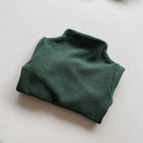 Toddler High Collar Solid Color Warm T-shirt