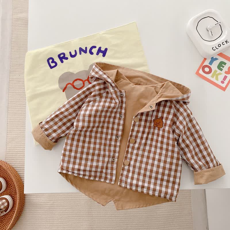 Toddler Boy Reversible Bear Hooded Jacket