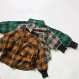 Toddler Boy Pocket Plaid Lapels Shirt