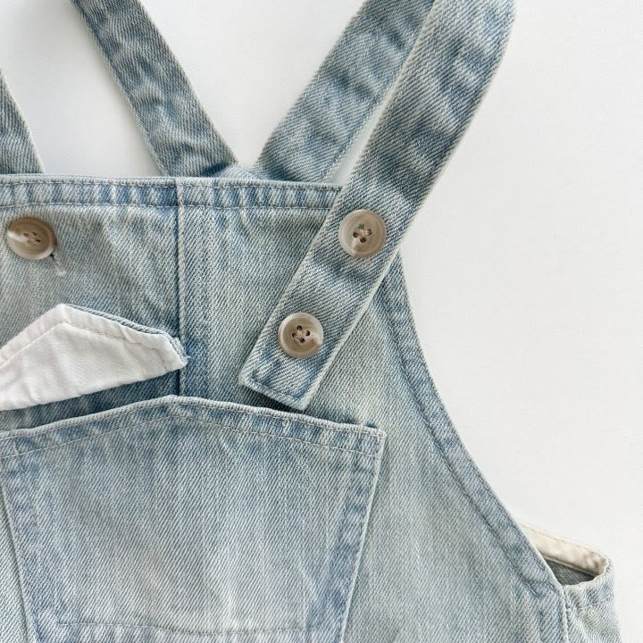 Toddler Denim Pocket Retro Style Casual Overalls