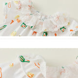 Toddler Girl Lace Collar Graffiti Tee
