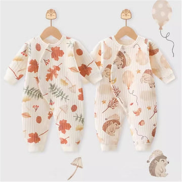 Baby Pine Cone Hedgehog Quilted Romper