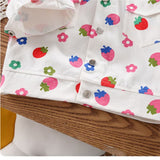 Toddler Girls Flower Strawberry Denim Jacket