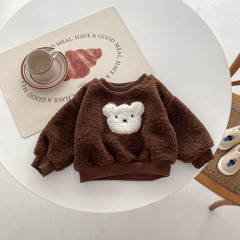 Baby Toddler Bear Fleece Casual Warm Sweatshirt