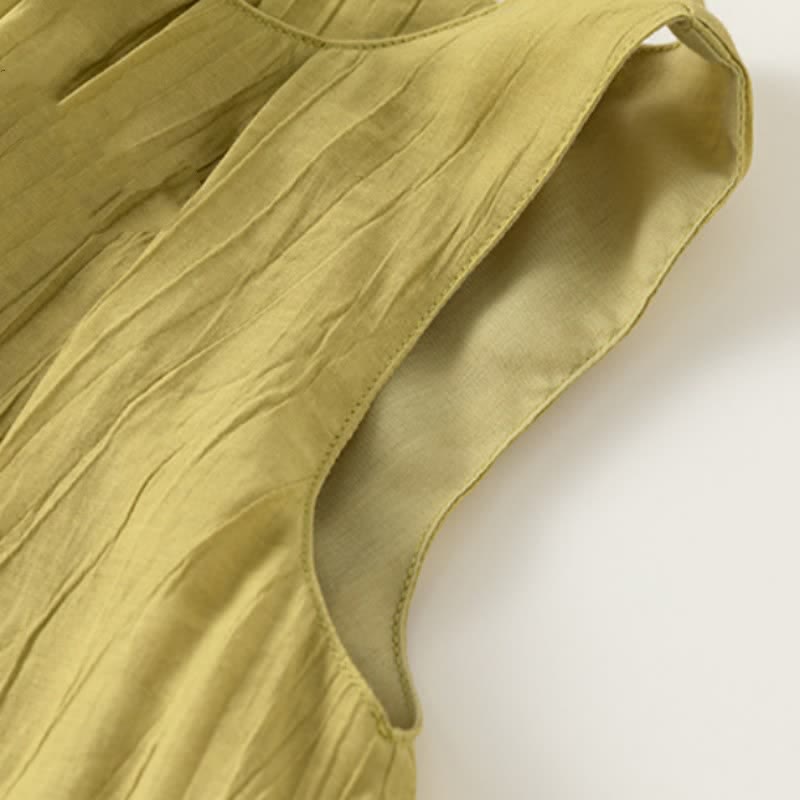 Toddler Girl Solid Color Pleated Sleeveless Dress