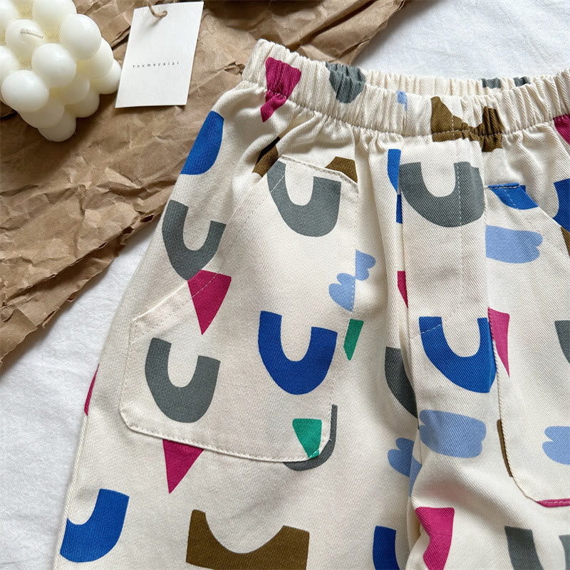 Toddler Colorful Multifarious Pattern Pocket Pants