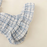 Toddler Girl Plaid Camisole and Bowknot Shorts Set