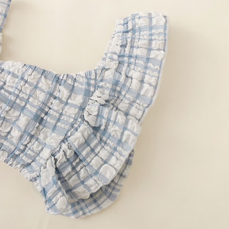 Toddler Girl Plaid Camisole and Bowknot Shorts Set