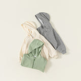 Toddler Casual Loose Solid Color Hooded Zipper Coat