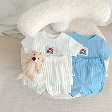 RADIATE POSITIVITY Baby Rainbow Tee and Shorts Set