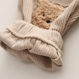 Toddler Striped Bear Patch Corduroy 2 Pieces Set