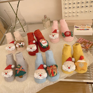 Baby 3D Christmas Doll Fleece Socks