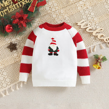 Toddler Red Striped Santa Claus Knitted Sweater