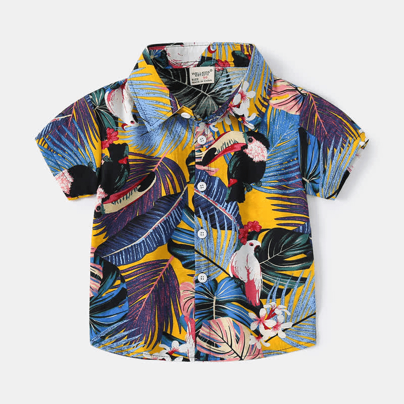 Toddler Boy Tropical Polo Collar T-shirt