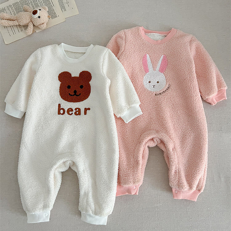 BABY RABBIT BEAR Animal Fleece Romper