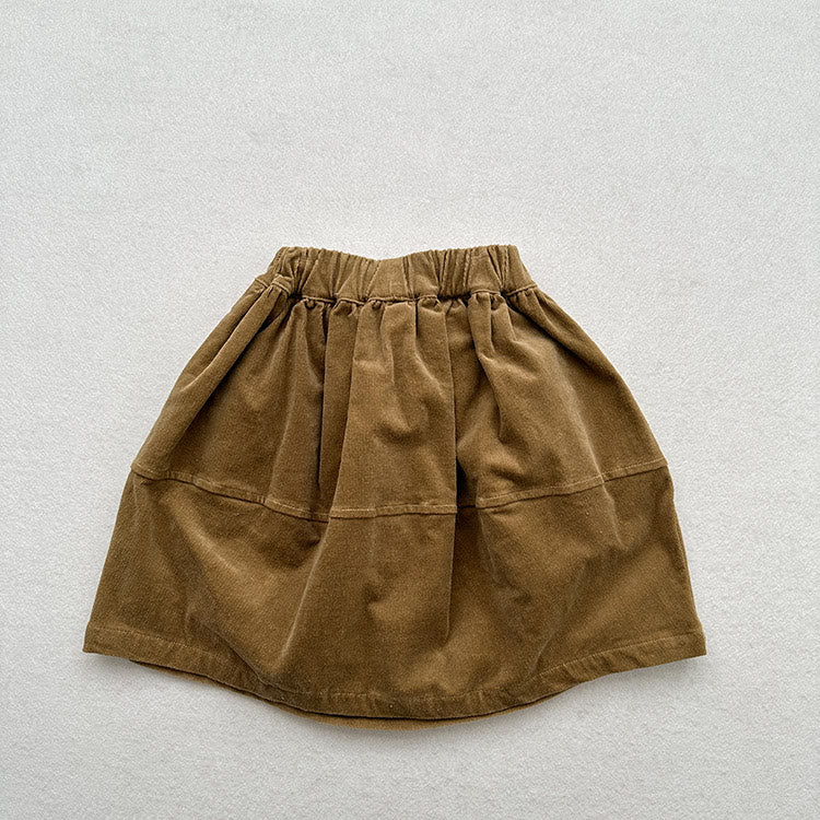 Toddler Girl Retro Style Solid Color Casual Skirt