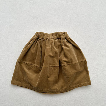 Toddler Girl Retro Style Solid Color Casual Skirt