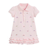 Toddler Girl Rainbow Polo Collar Dress