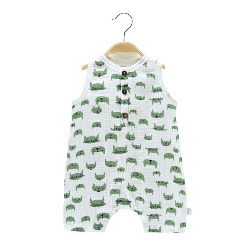 Baby Cats Sleeveless Loose Romper
