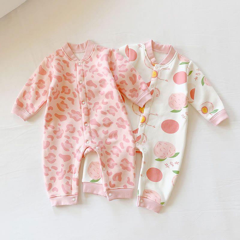Baby Fleece Lined Pink Romper