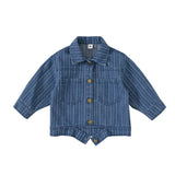Toddler Boy Denim Striped Jacket