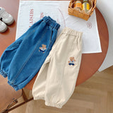 Baby Bear Embroidered Denim Pants