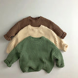 Toddler Vintage Solid Color Retro Style Knitted Sweater