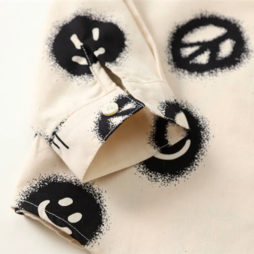 Toddler Boy Beige Smile Lapels Shirt