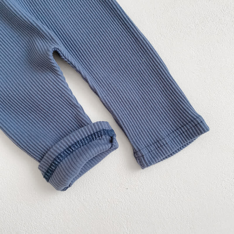 Baby Unisex Solid Color Suspender Pants