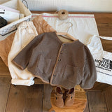 Toddler Pocket Striped Round Neck Cardigan