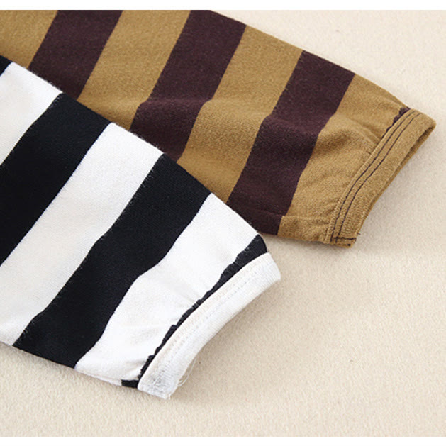 Toddler Round Neck Pocket Striped Casual Sweatshirt