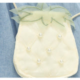 Toddler Girl Pineapple Lapel Collar Denim Dress with Bag